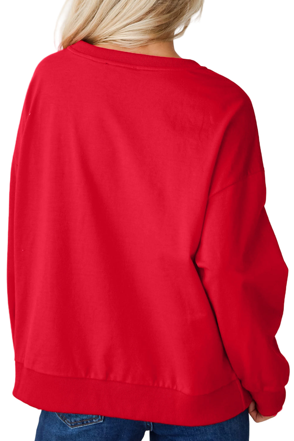 Fiery Red Plus Size Santa Baby Tinsel Crew Neck Sweatshirt