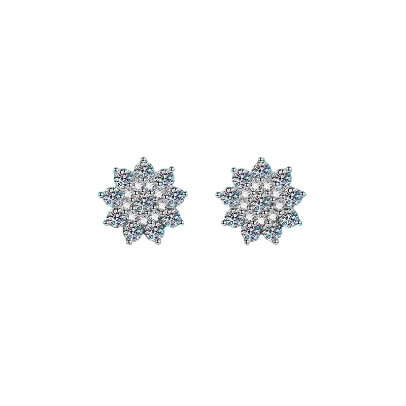 925 Sterling Silver Moissanite Zircon Stud Earrings