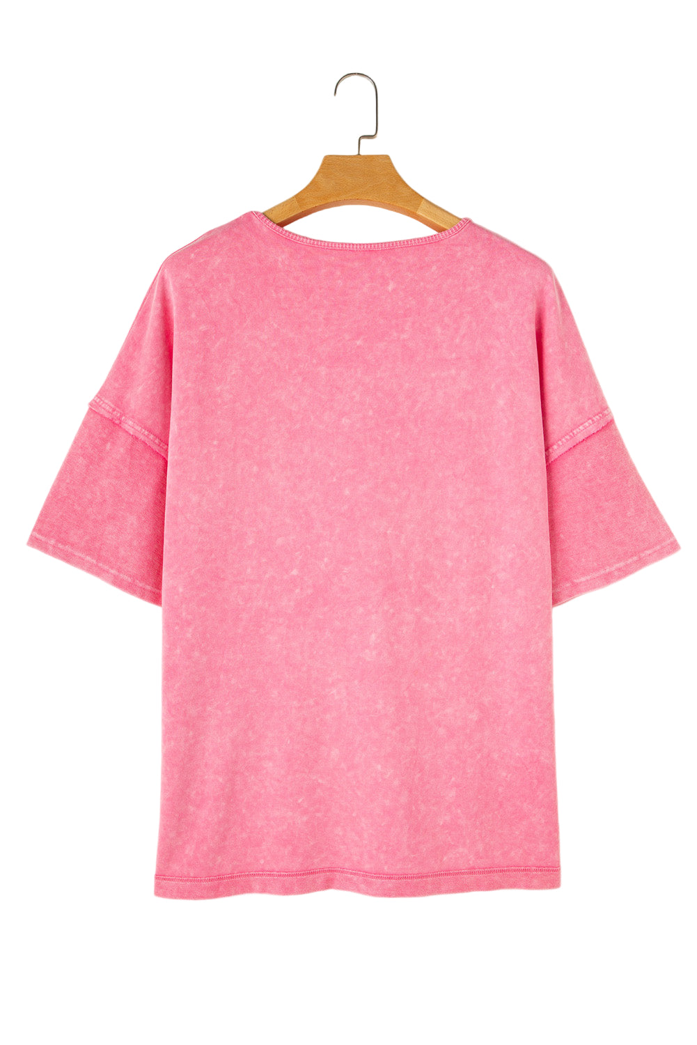 Light Grey Mineral Wash Drop Sleeve Patchwork Plus Size Tee