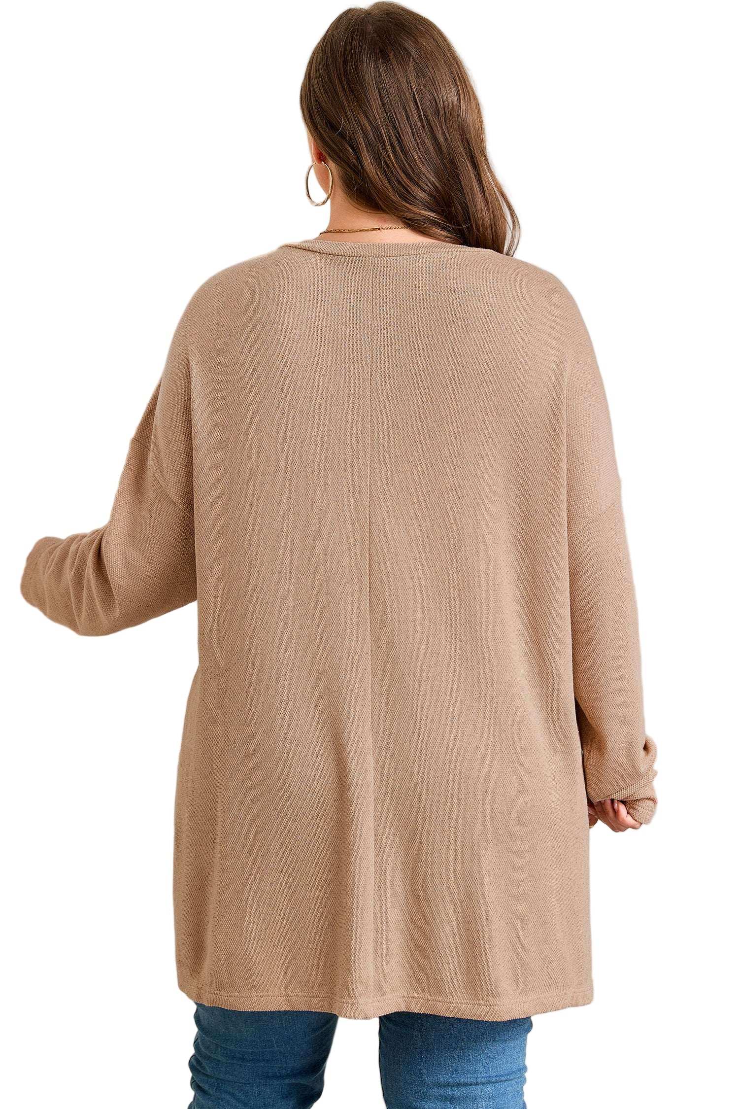 Parchment Plus Size Drop Shoulder Knit Tunic Top