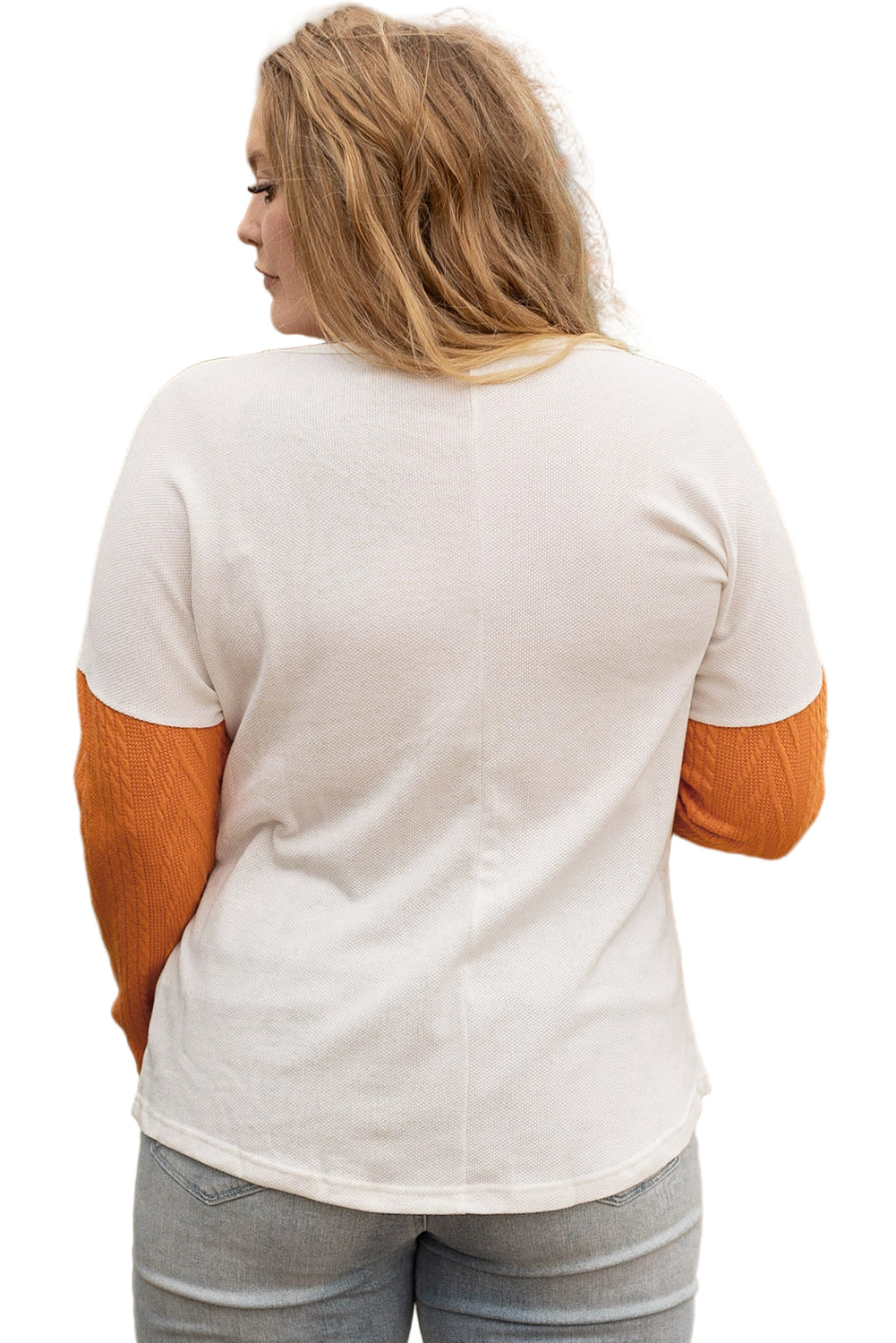 Chestnut Plus Size Pocket Textured Patchwork Top