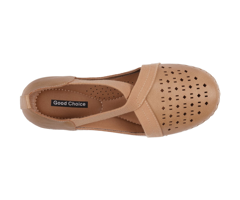 Women's Genny Tan Perforated Casual Flats