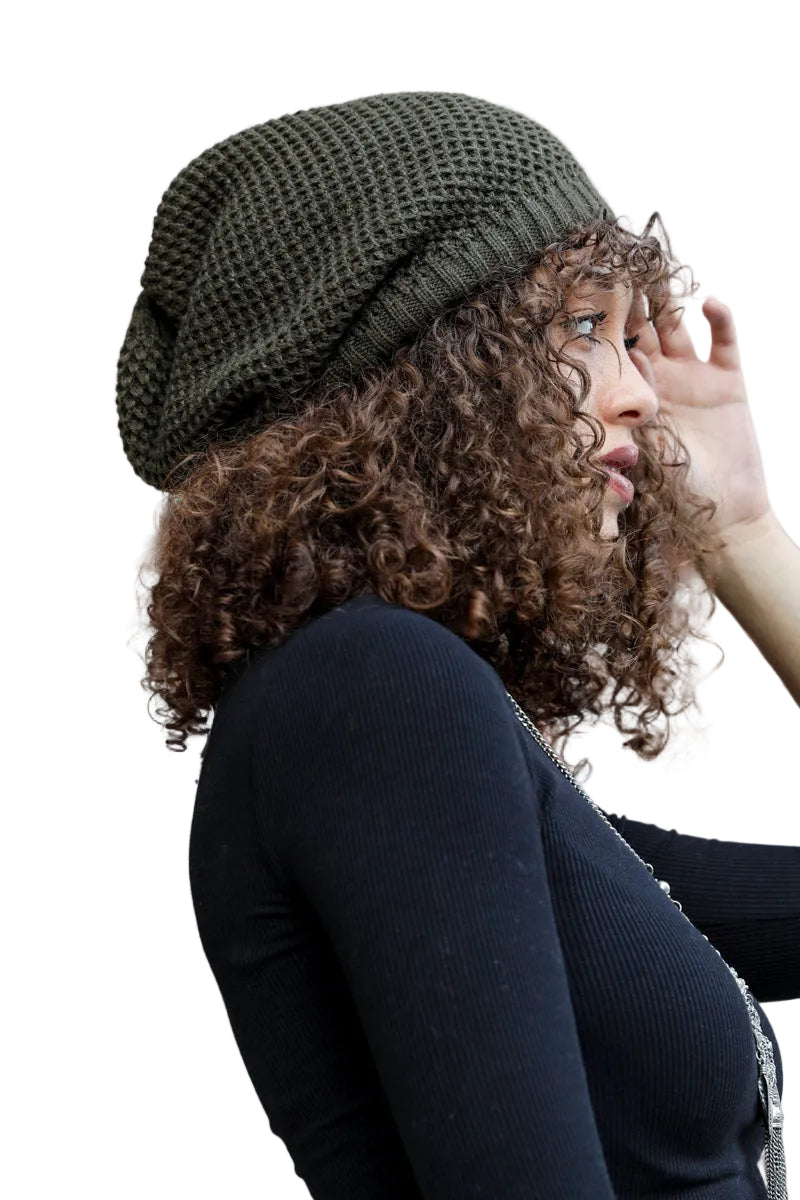 Slouch Waffle Knit Beanie