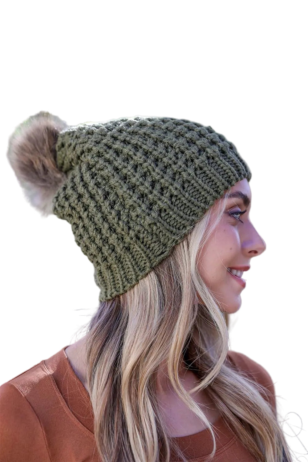 Cute Textured Pom Beanie