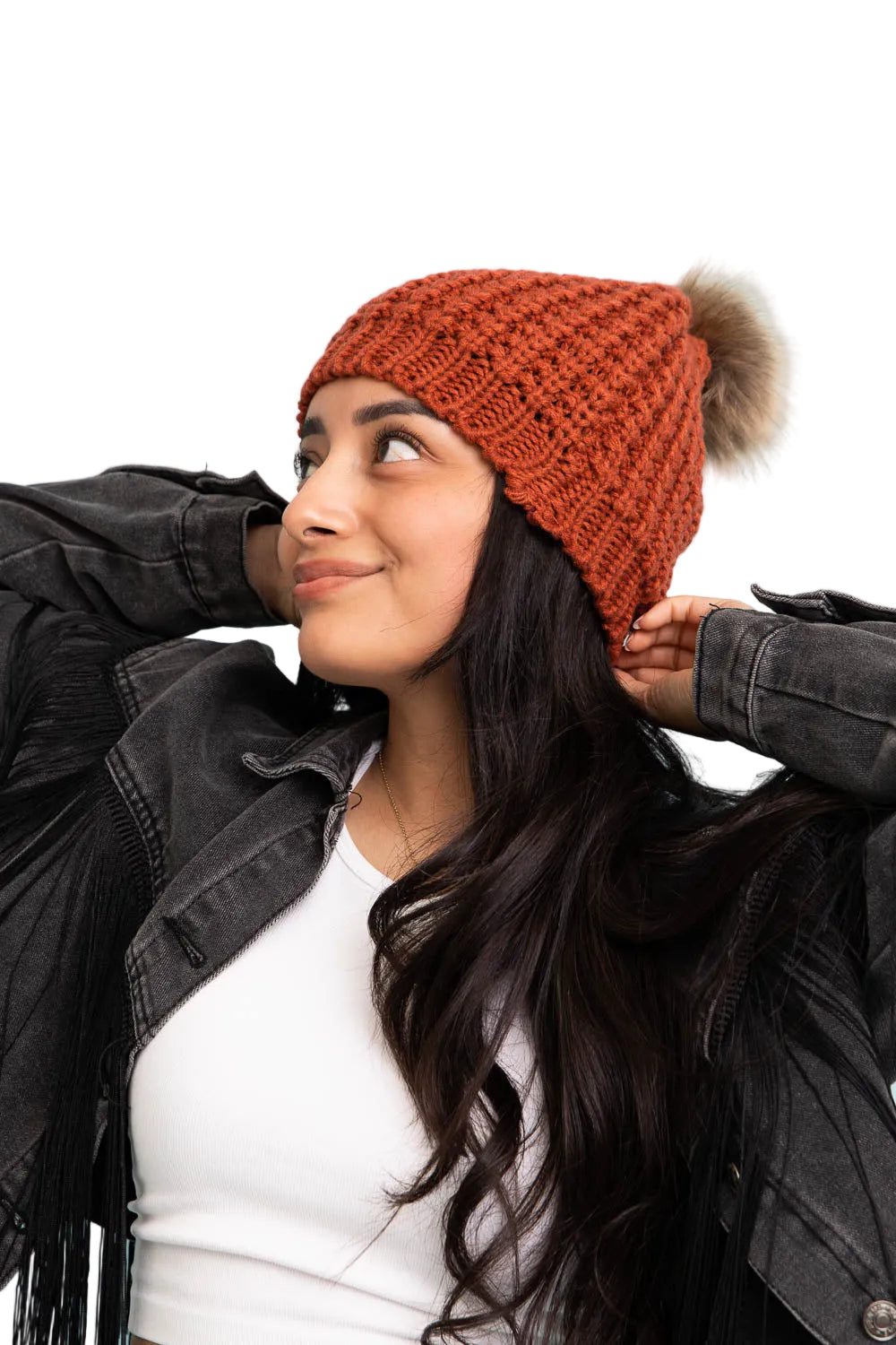 Cute Textured Pom Beanie