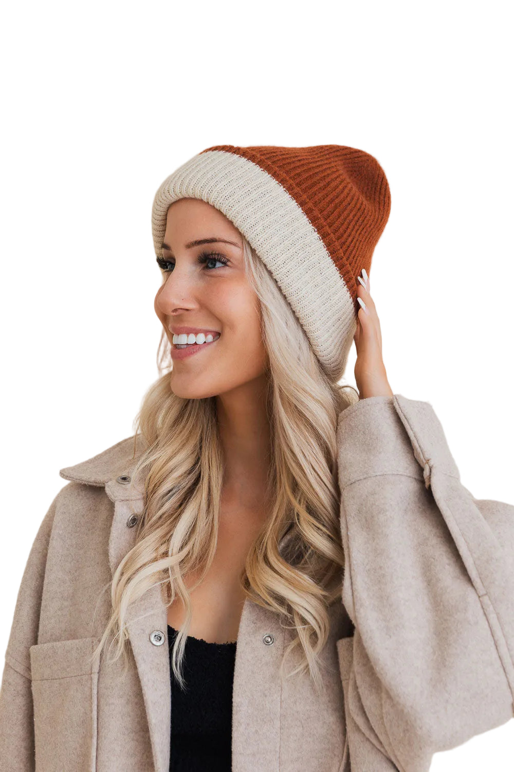 Essential Harmony Two-Tone Knit Beanie