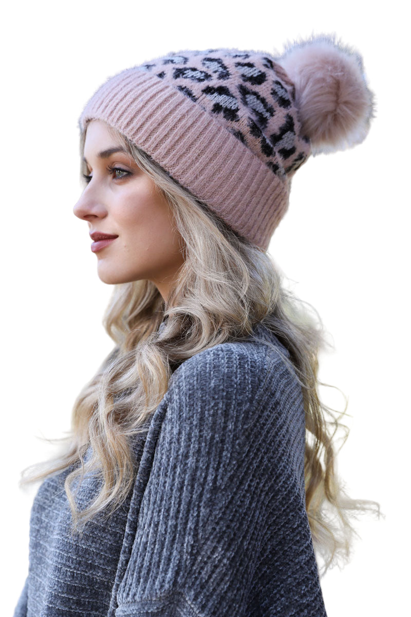 Wild Leopard Knit Beanie