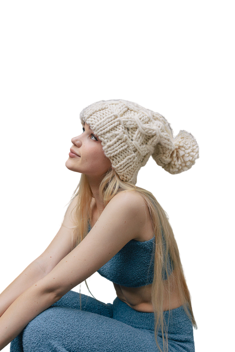 Oversized Chunky Knit Pom Beanie