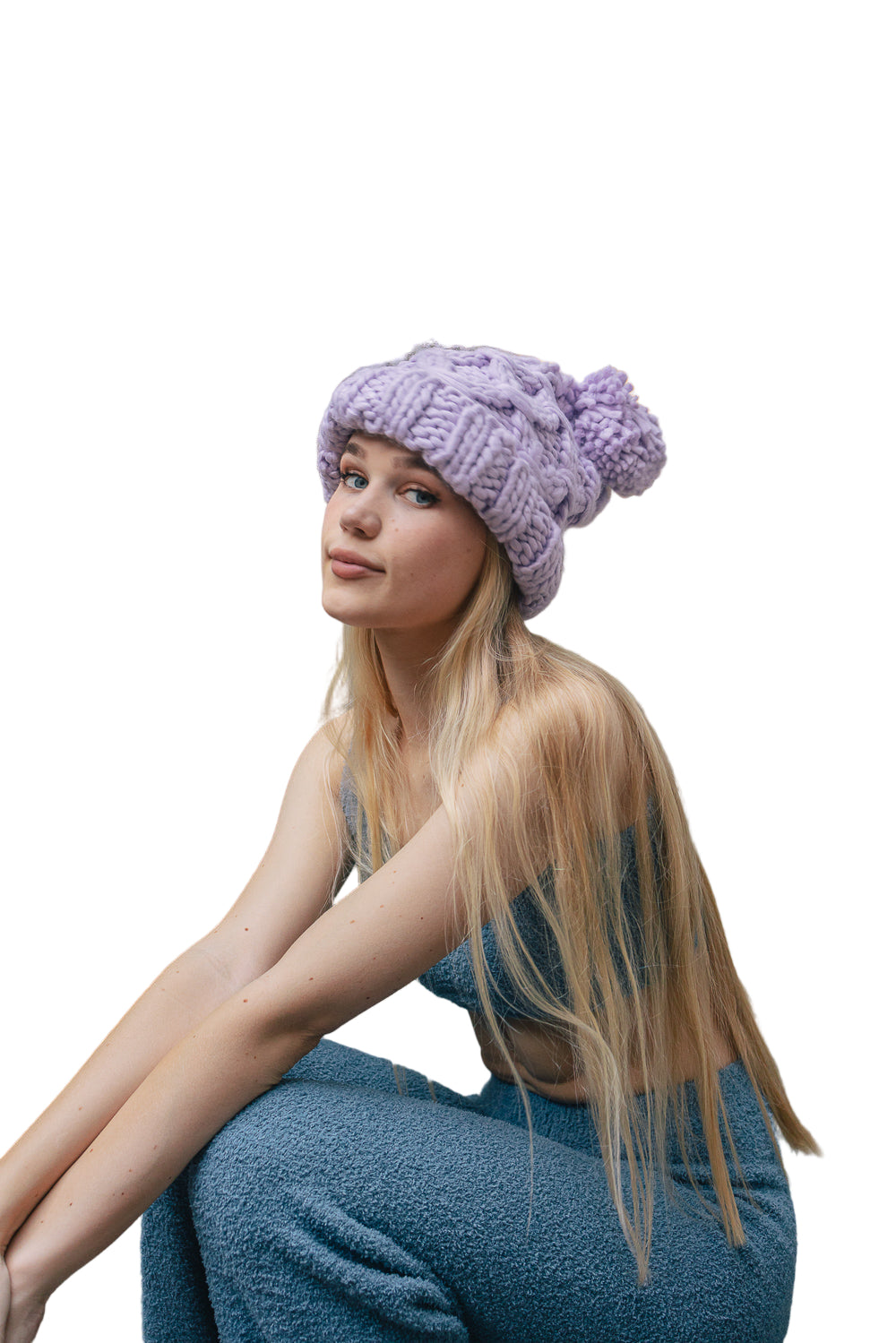 Oversized Chunky Knit Pom Beanie