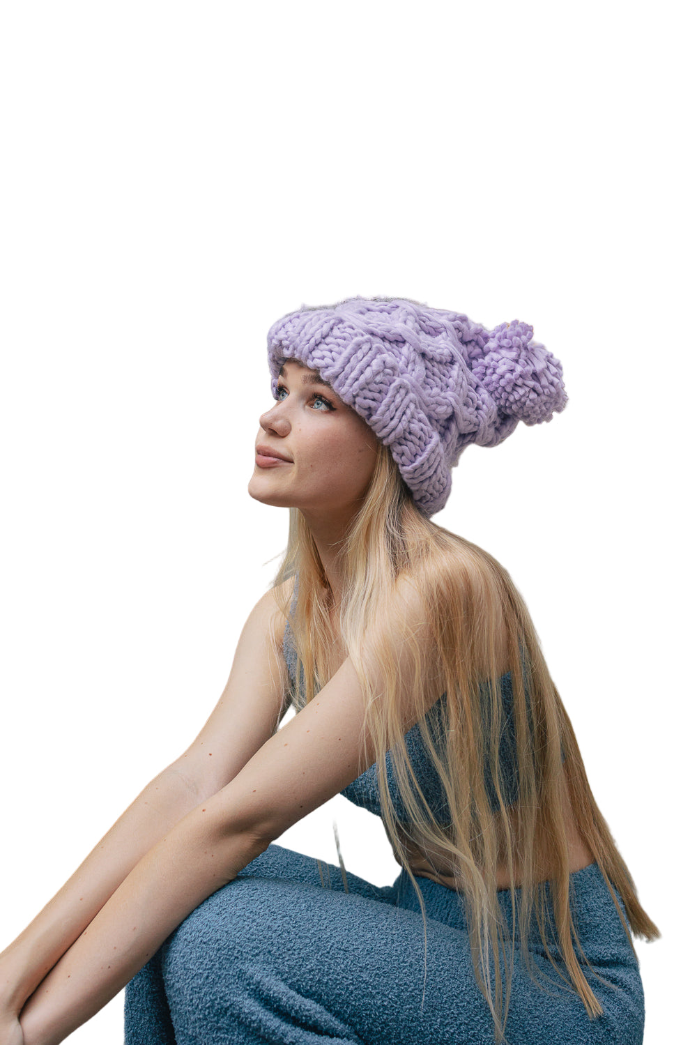 Oversized Chunky Knit Pom Beanie