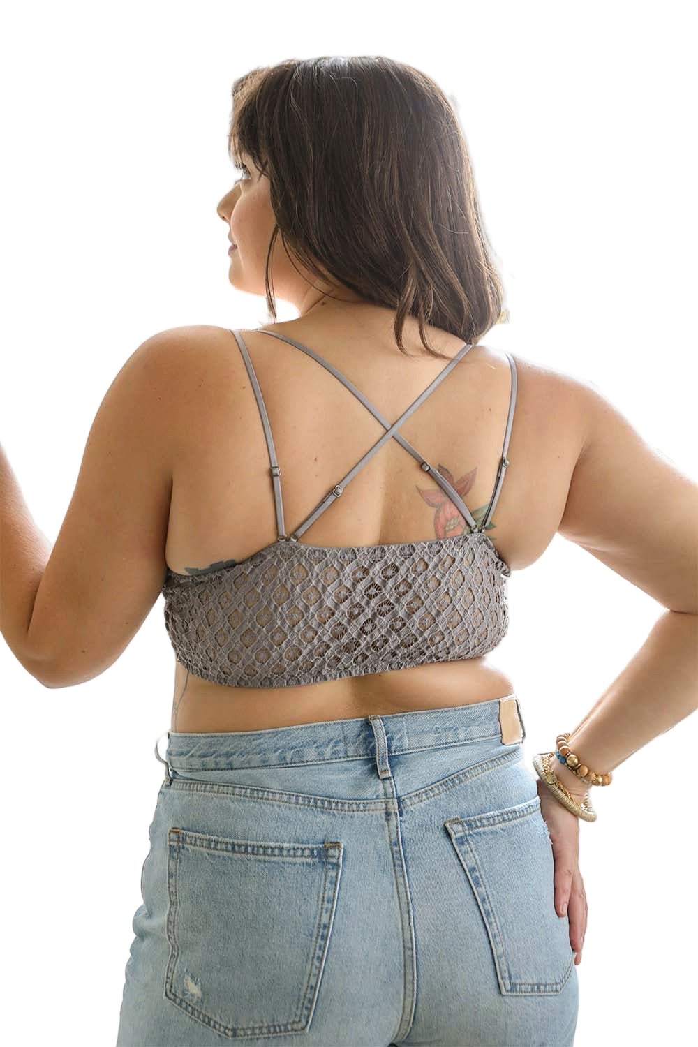Plus Crochet Lace Longline Bralette
