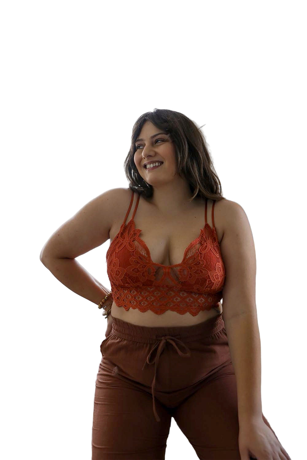 Plus Crochet Lace Longline Bralette