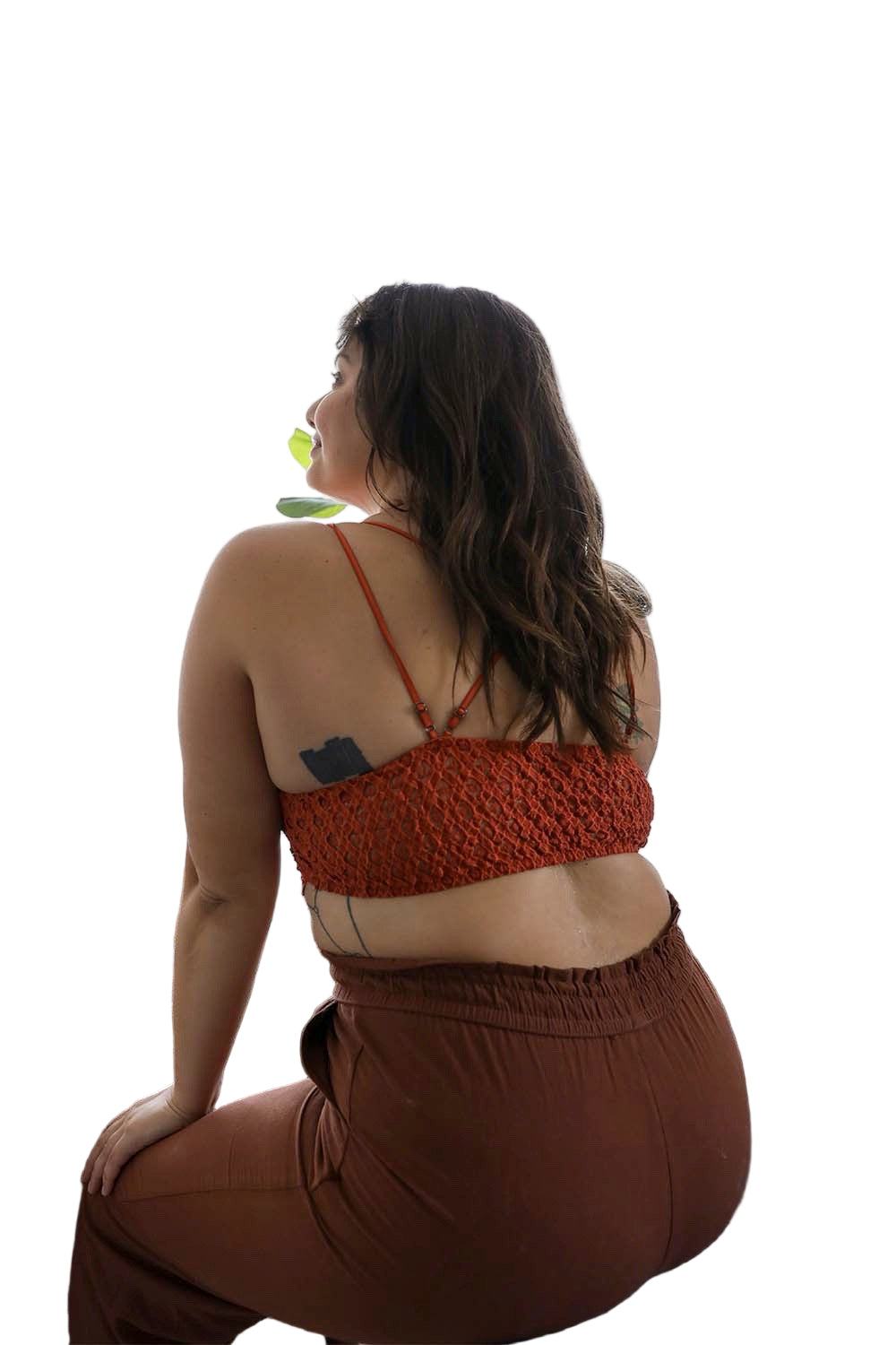 Plus Crochet Lace Longline Bralette