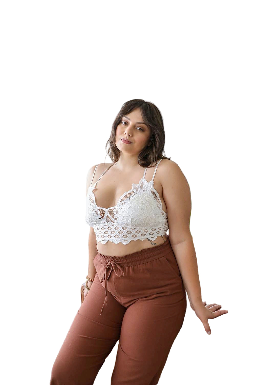 Plus Crochet Lace Longline Bralette