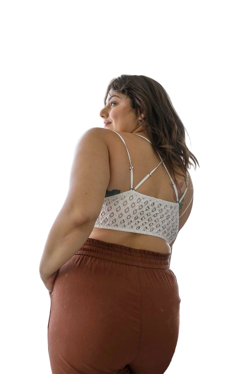 Plus Crochet Lace Longline Bralette