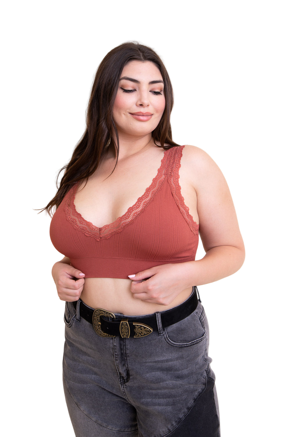 Lace Trim Padded Bralette Plus