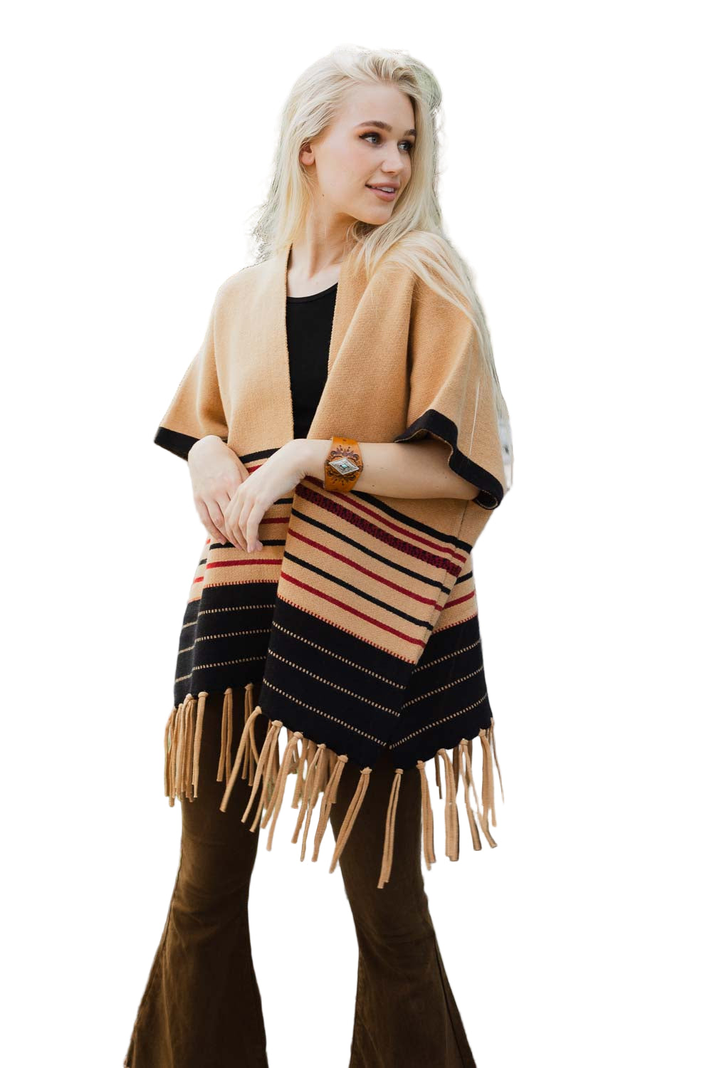 Western Luxe Fringed Ruana