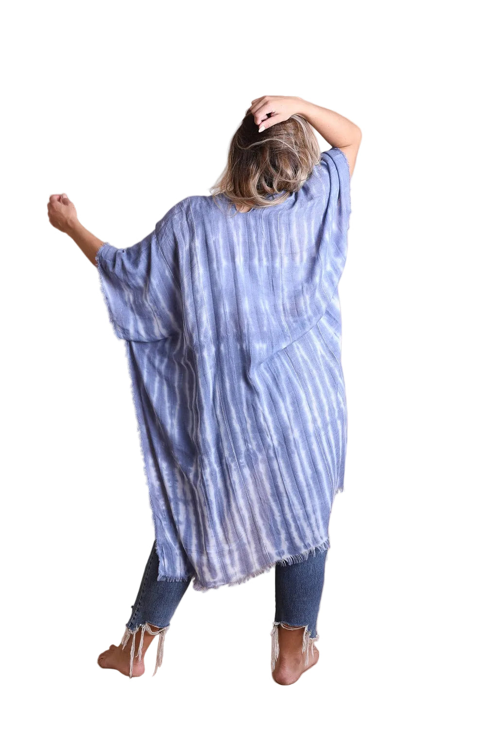 Tie Dye Frayed Kimono