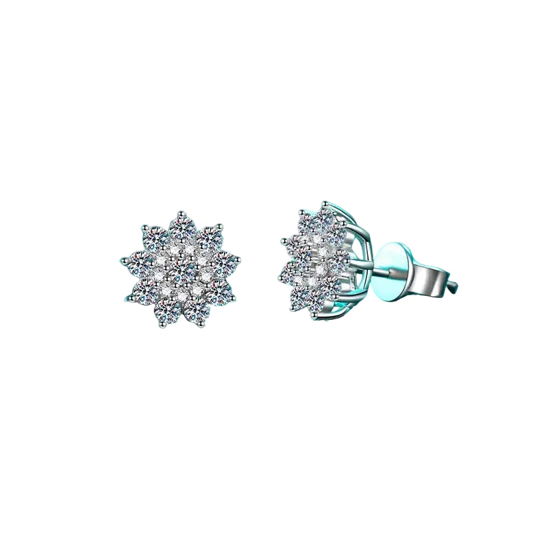925 Sterling Silver Moissanite Zircon Stud Earrings