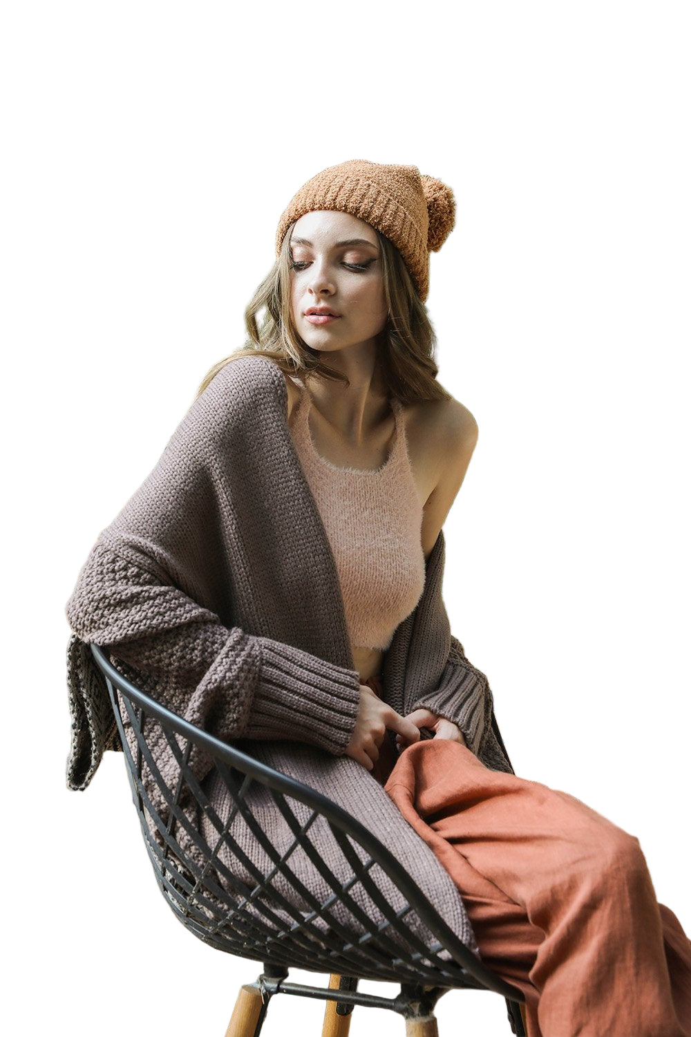 Bat Sleeve Knit Cardigan