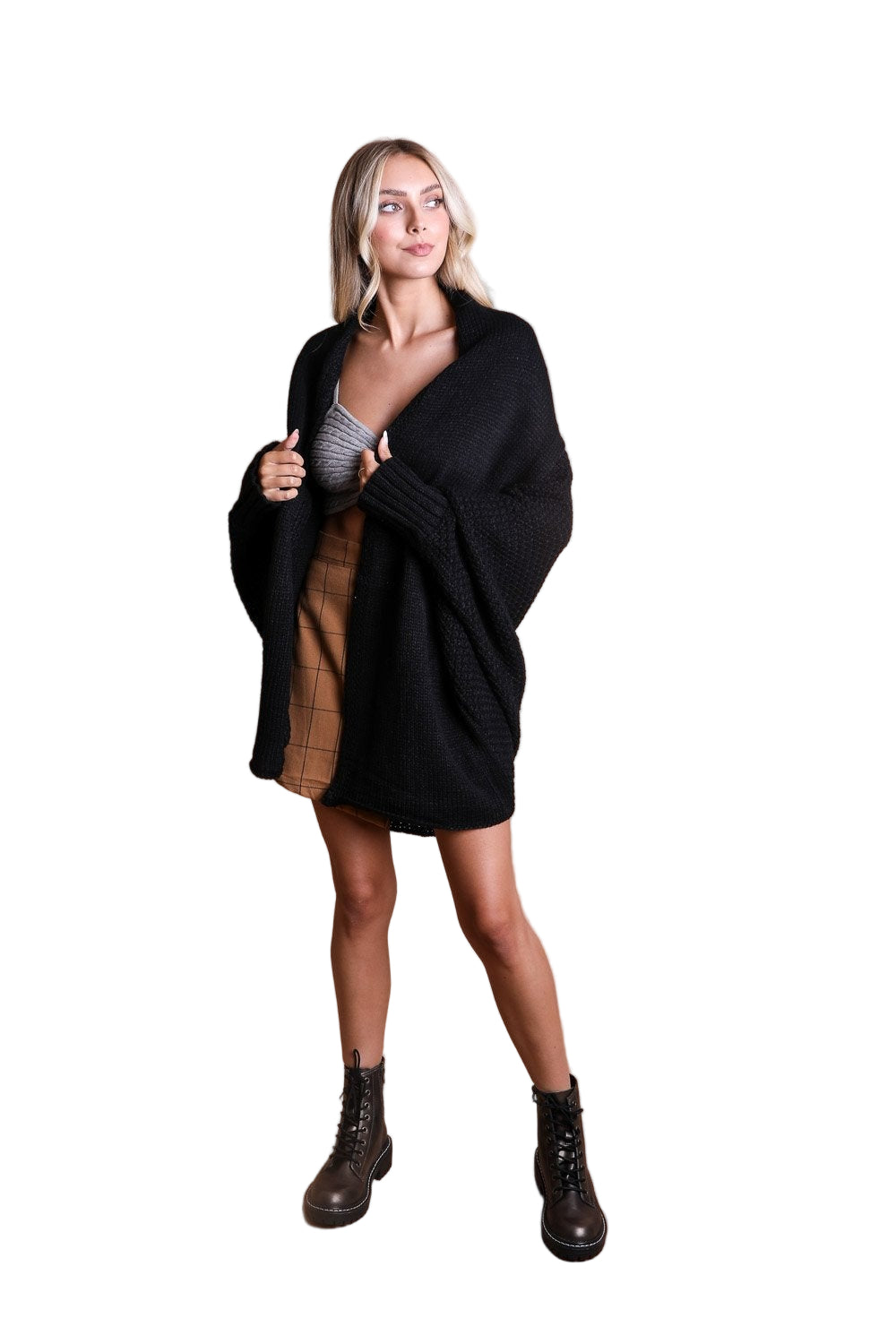 Bat Sleeve Knit Cardigan