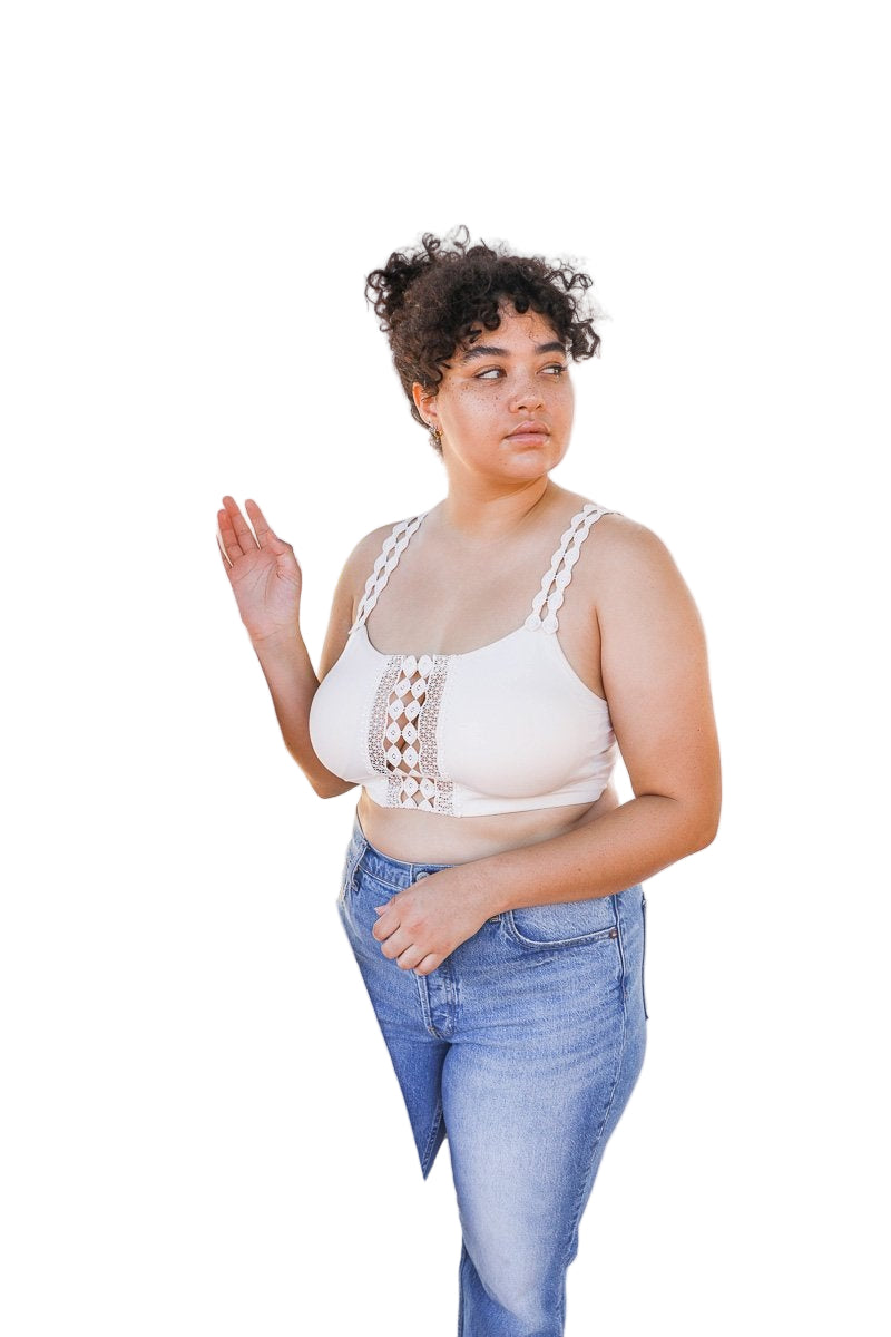 Boho Eye Lace Applique Bralette Plus