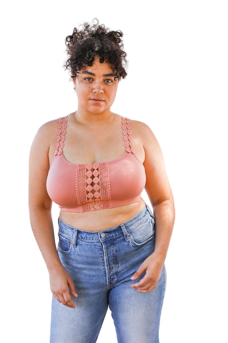 Boho Eye Lace Applique Bralette Plus