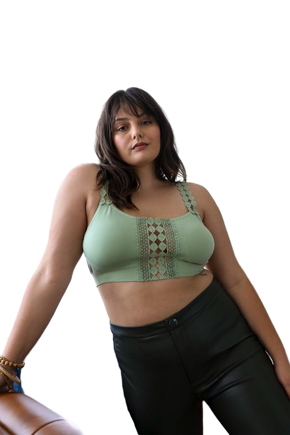 Boho Eye Lace Applique Bralette Plus