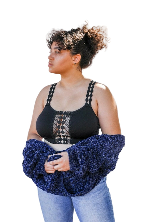 Boho Eye Lace Applique Bralette Plus