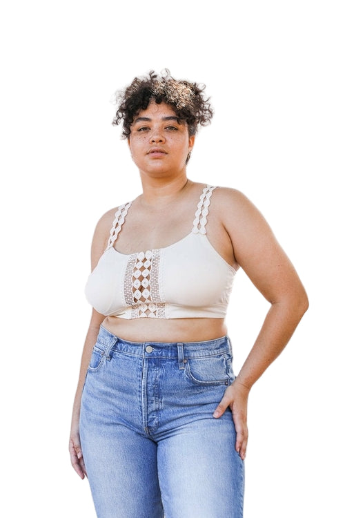 Boho Eye Lace Applique Bralette Plus