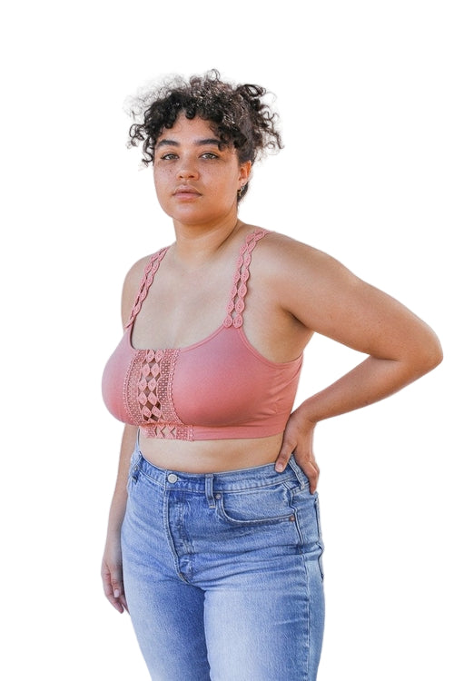 Boho Eye Lace Applique Bralette Plus