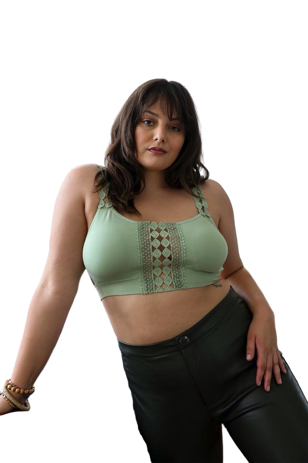 Boho Eye Lace Applique Bralette Plus