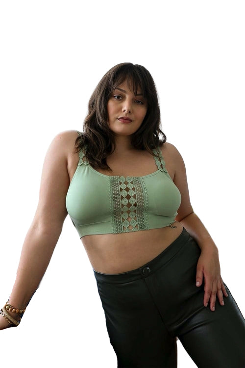 Boho Eye Lace Applique Bralette Plus