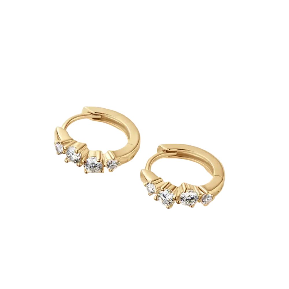 925 Sterling Silver Moissanite Huggie Earrings