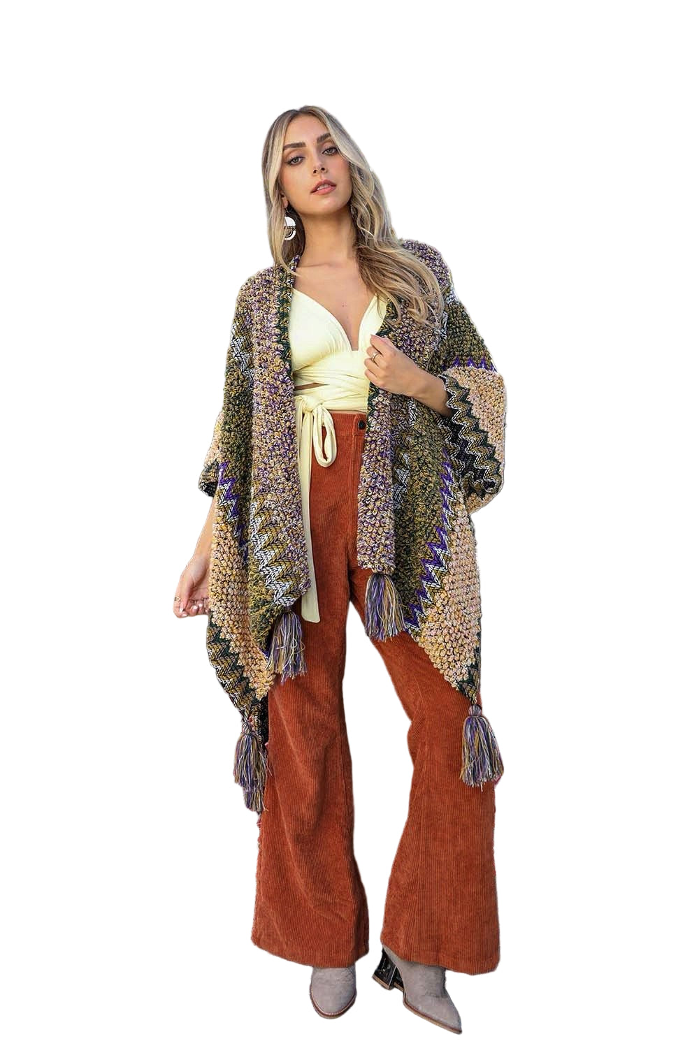 Cuddle Season Crochet Patterned Ruana