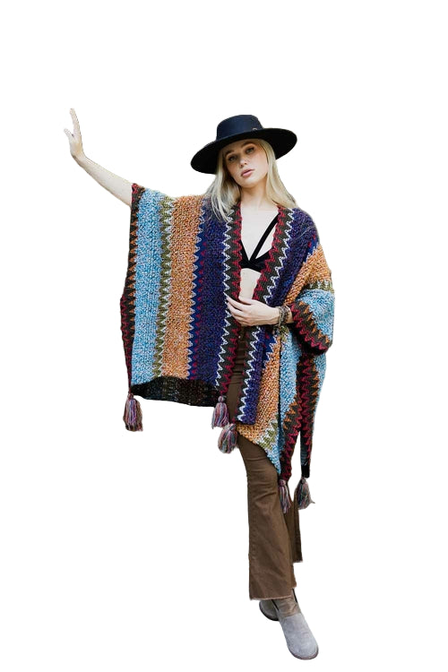 Cuddle Season Crochet Patterned Ruana