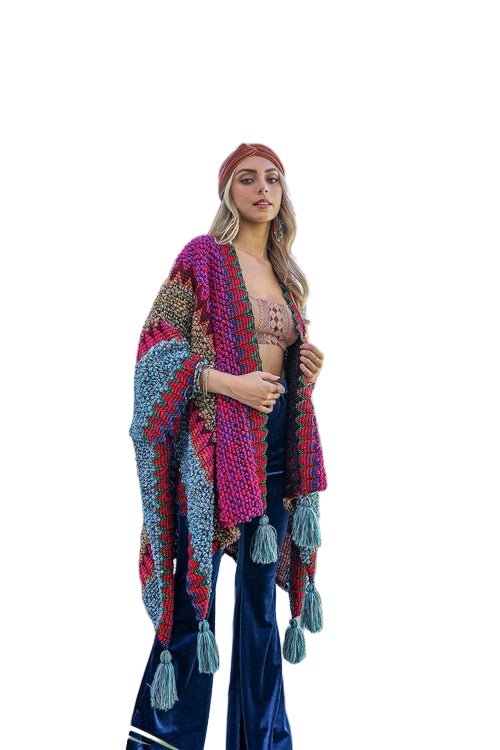 Cuddle Season Crochet Patterned Ruana