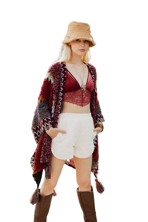 Cuddle Season Crochet Patterned Ruana