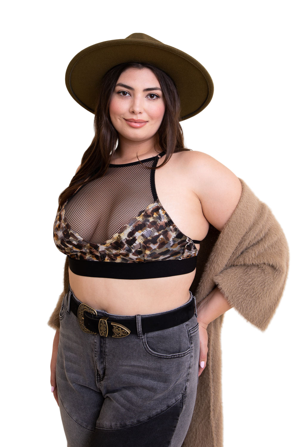 Curvy Adanna Leopard Bralette