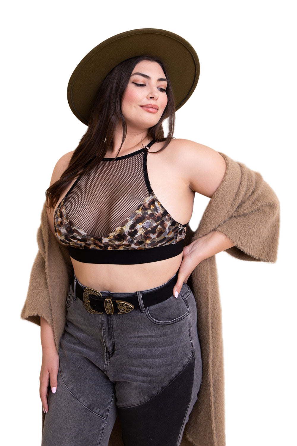 Curvy Adanna Leopard Bralette