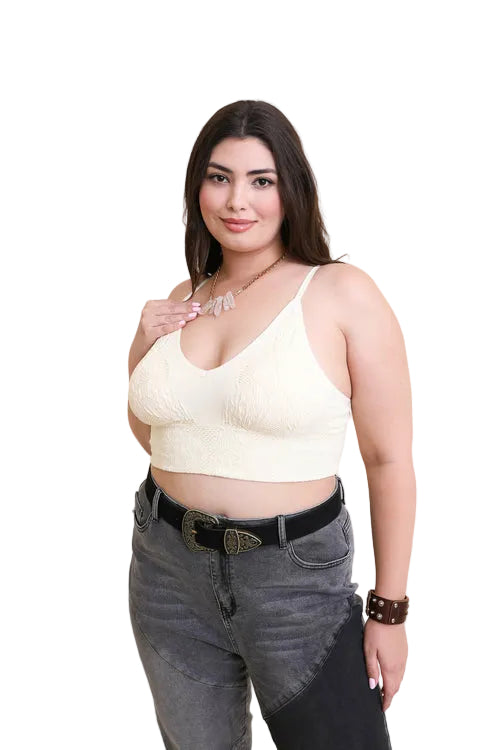 Curvy Seamless Padded Textured Brami Plus