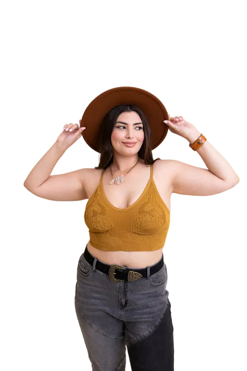 Curvy Seamless Padded Textured Brami Plus