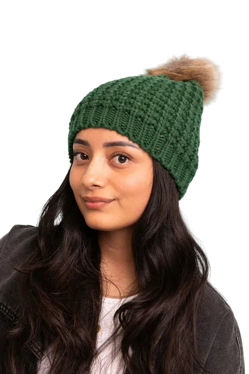 Cute Textured Pom Beanie