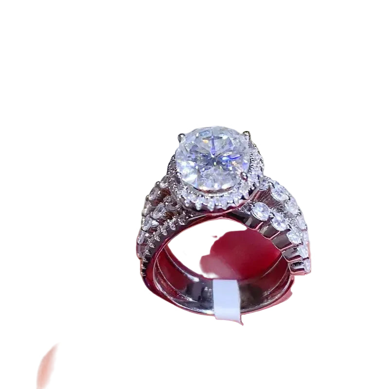 3 Carat Moissanite 925 Sterling Silver Layered Ring