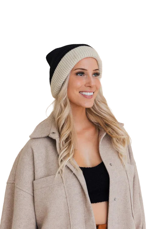 Essential Harmony Two-Tone Knit Beanie