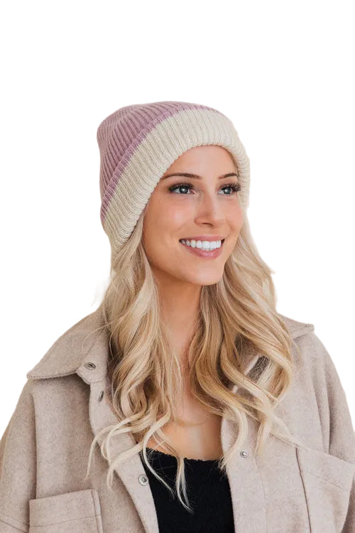 Essential Harmony Two-Tone Knit Beanie