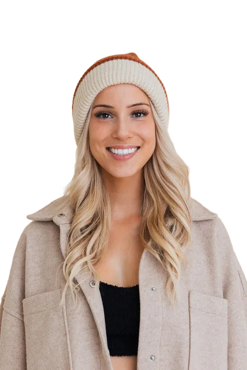 Essential Harmony Two-Tone Knit Beanie