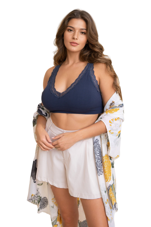 Lace Trim Padded Bralette Plus