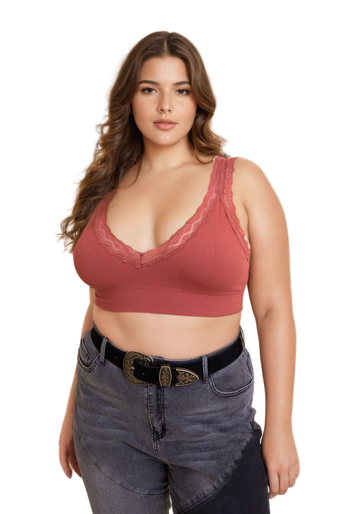 Lace Trim Padded Bralette Plus