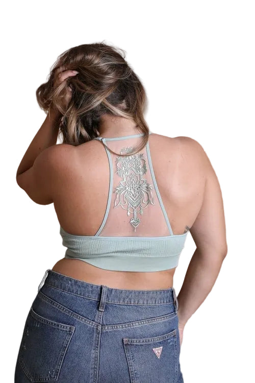 Plus Size Tattoo Back Bralette